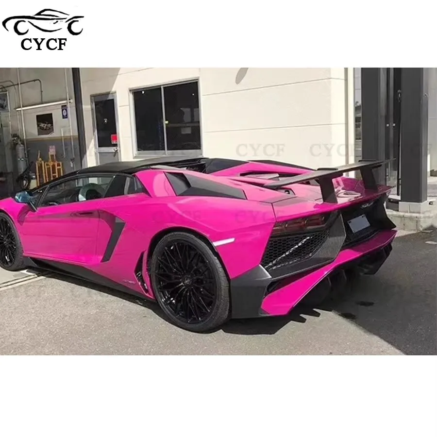 For Lamborghini Aventador LP700 LP720 LP750 SVJ Style Rear Air Outlet Cover Carbon Fiber FRP Rear Vents Splitters Flaps Apron