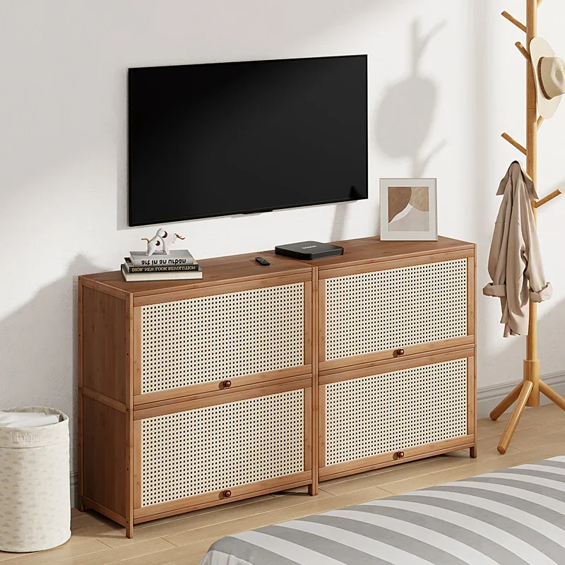 Modern Designer Living Room Cabinet Italian Side Drawers Organizer Tv Cabinet Bamboo Storage Modular Furniture