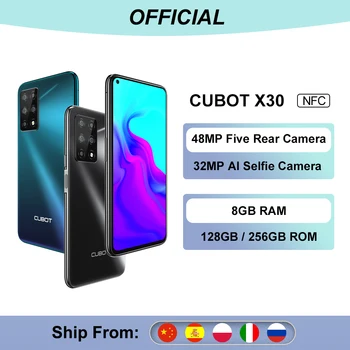 Cubot X30 fach Kamera 48MP Fünf Kamera 32MP Frontkamera smartphone ohne vertrag NFC 6 + 128GB/8GB + 256GB NFC 6.4 Zoll FHD + Google smartphone android 10 dual sim Globale Bands Helio P60 WIFI 5G 128gb cubot smartphone