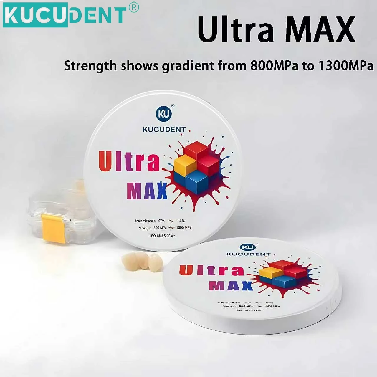 

Ultra Max Zirconia Multilayer Block Strength 800-1300Mpa 98mm CAD CAM Open System Dental Lab Zirconia Disc Dentist Materials