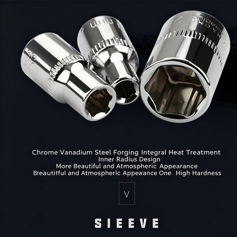 1/4 Internal & External Hex Socket Set 6.3mm Small Ratchet Wrench Head 5.5/7/8/10mm Socket Bits Tool