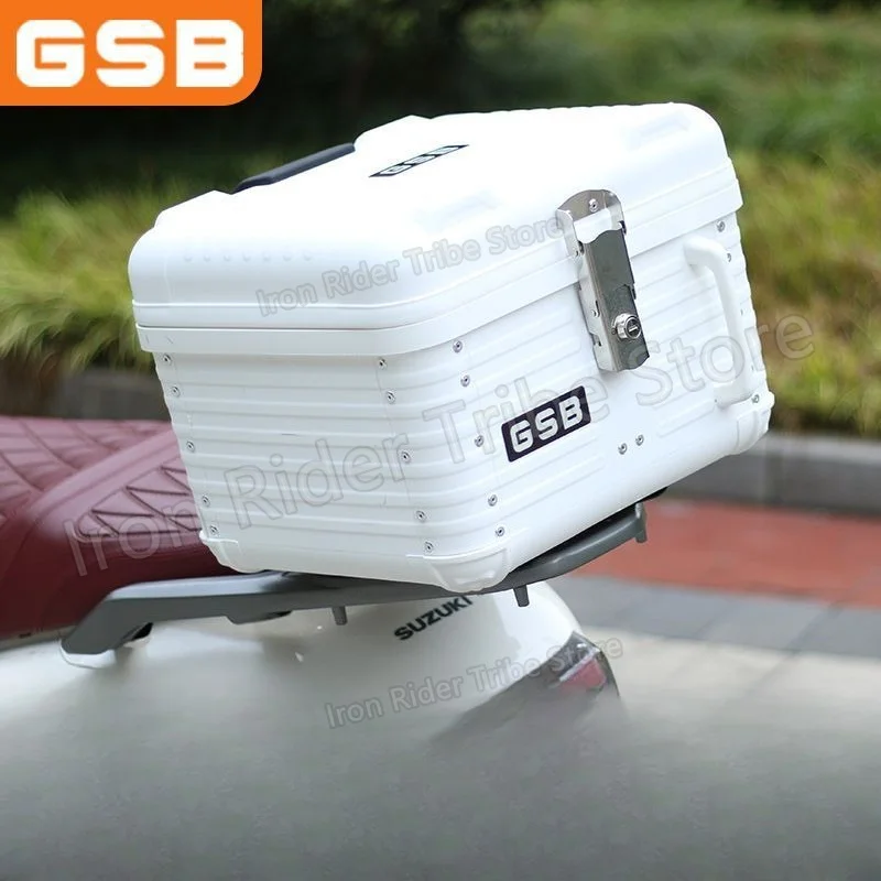Waterproof Universal 47L Motorcycle Trunk Round Corner PP Material Scooter Backrest Inner Linings Caja Trasera Moto Tool Storage