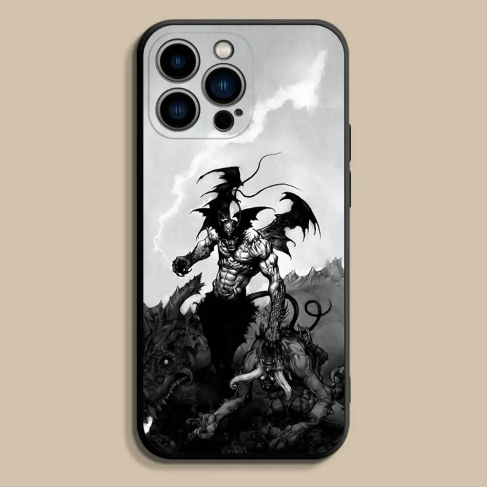 DEVILMAN C-Crybaby Funda de teléfono para iPhone 17,16,15,14,13,12,Pro,Max,Plus,E,SE4,Air,Mini Funda blanda negra