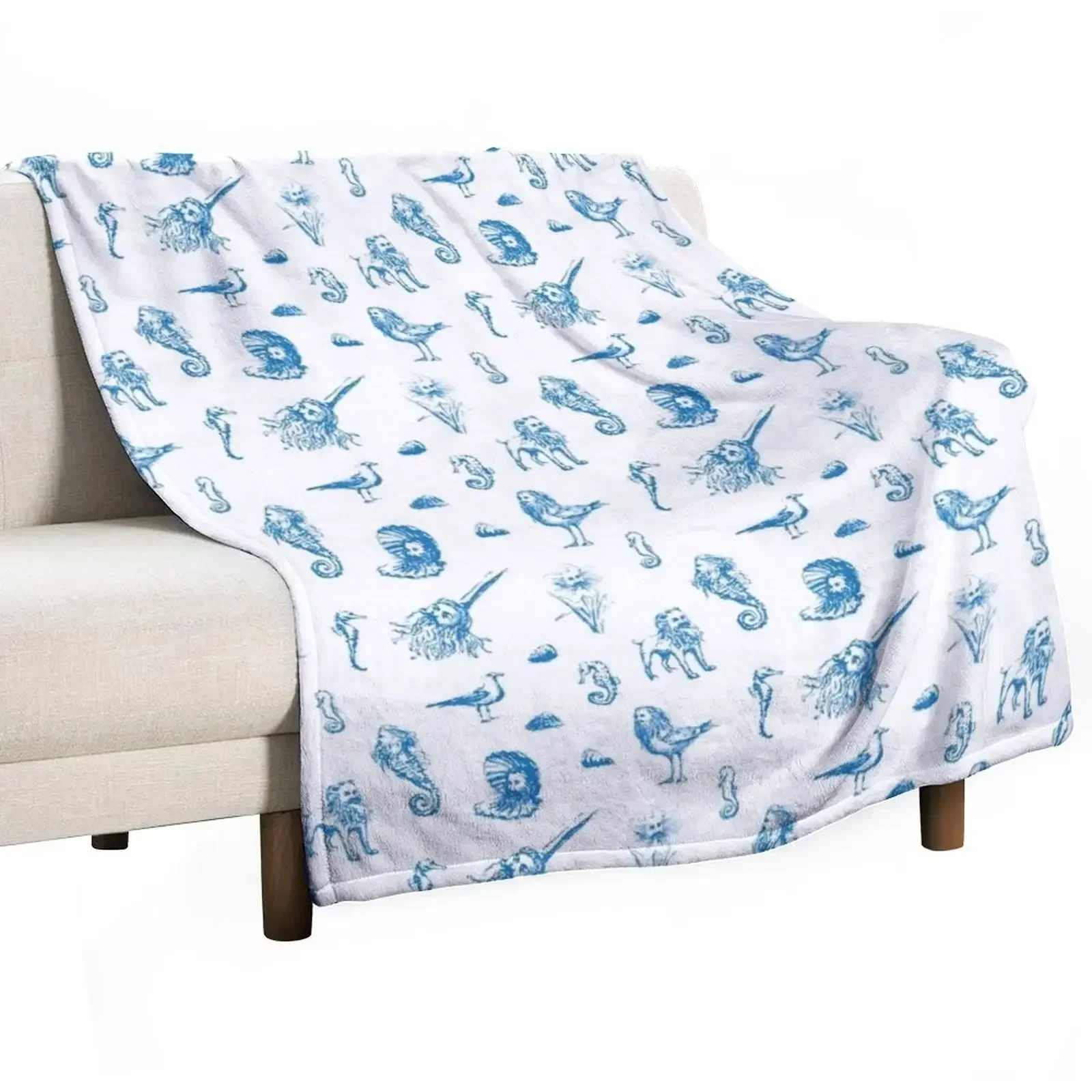 Rent-Free Blackbeard Sketches - blue Throw Blanket Heavy bed plaid Soft Beds Blankets