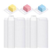 100 Pieces Clear Clamshell Moulds Wax Melt Molds Transparent Plastic Cube Tray for Candle Making and Soap Wax Melt Boxes