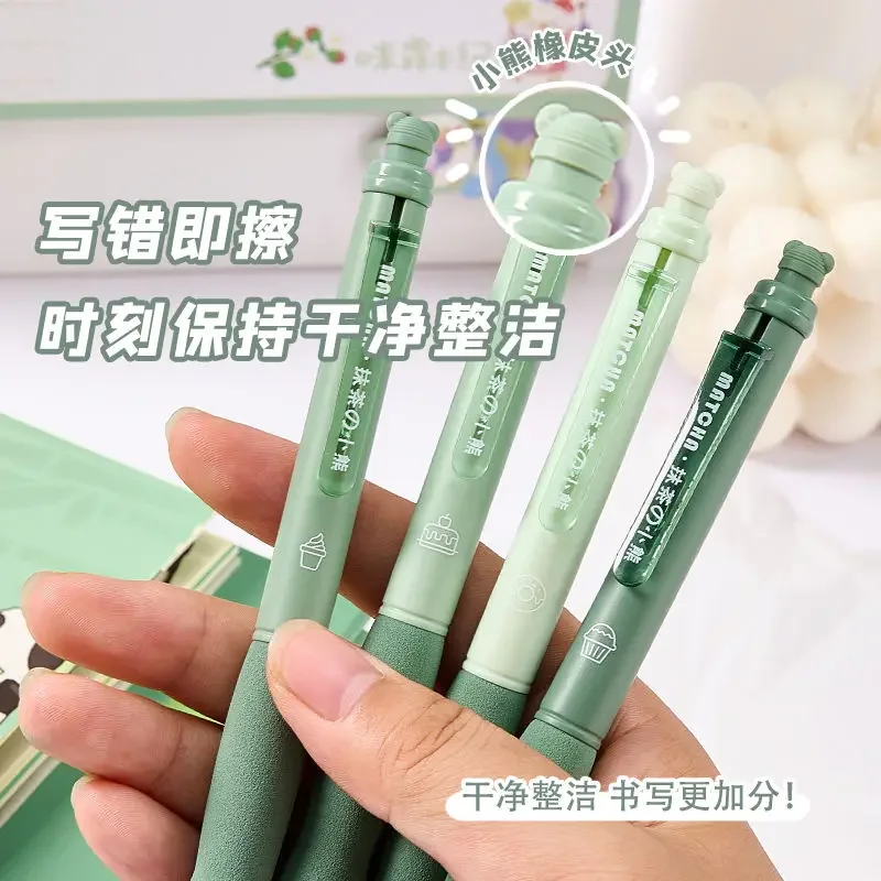 Uitwisbare pen Zwart Blauw Comfortabel om vast te houden Zachte schattige pers Uitwisbare pen 0,5 mm