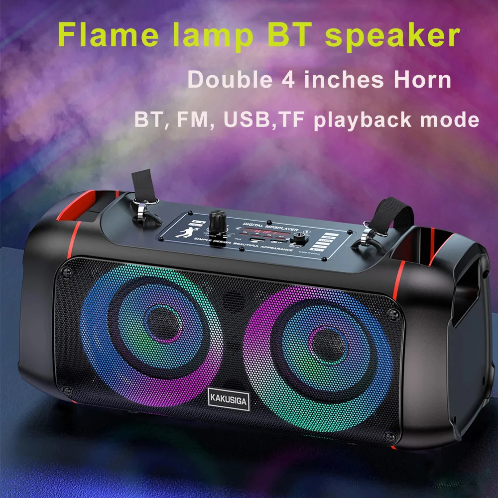 

Outdoor Wireless Speaker Subwoofer Portable Karaoke Audio with Microphone Remote Control TWS FM TF Card U Disk Play Mode Boombox