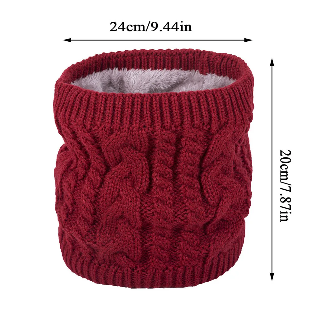 Winter Scarf for Men Plush Fleece Neck Scarf Knitted Wool Snood Warm Women Face Cover Neck Warmer Thick Cashmere Easy Scarves