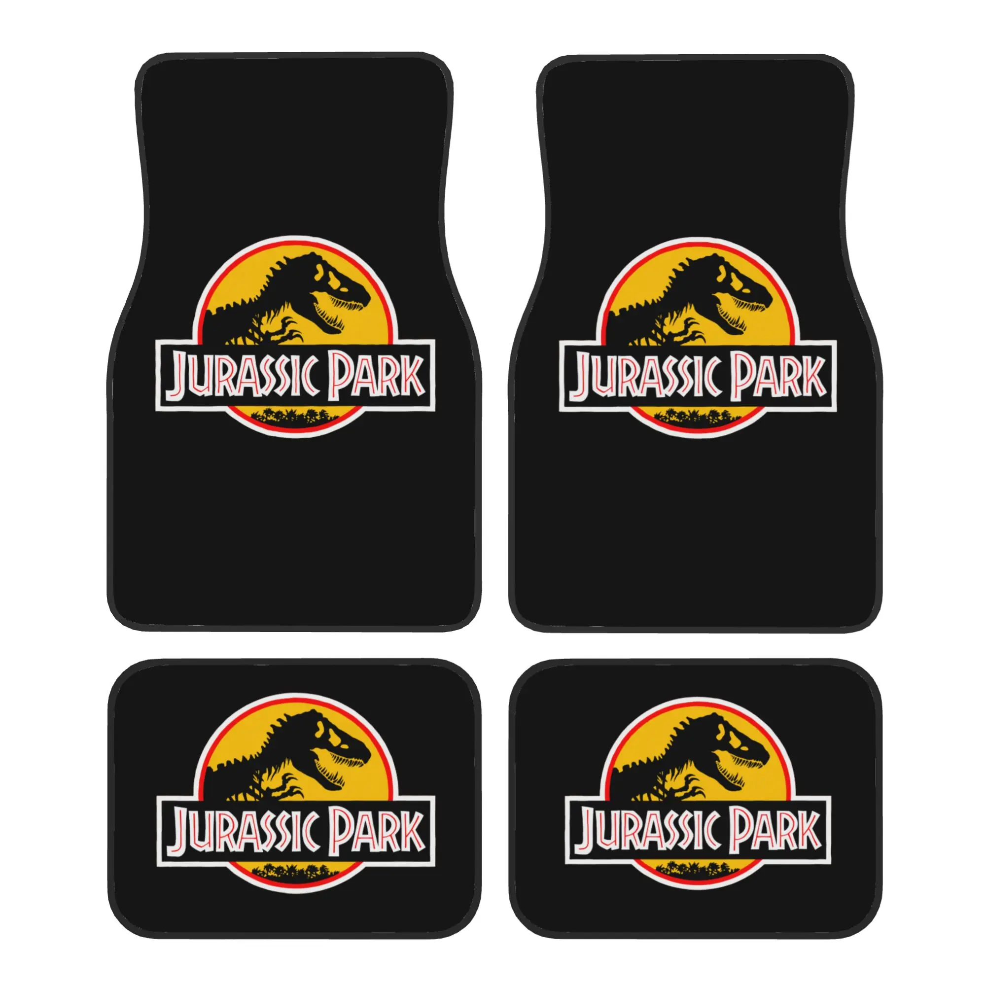 

Car Floor Mats 4 Pcs Universal Front and Rear Foot Mats with Non-Slip Rubber Backing Auto Accessories Decor Jurassic Park