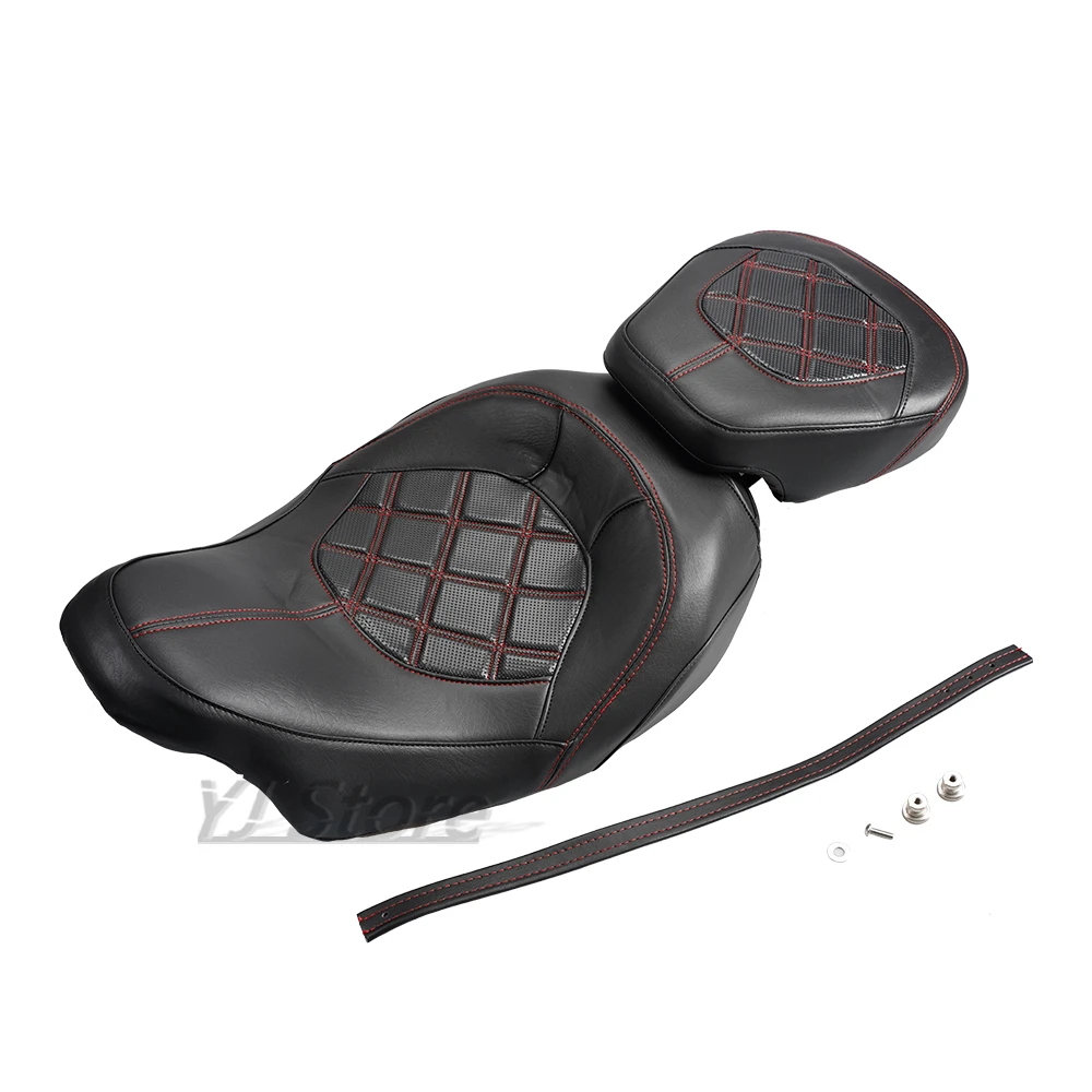 Fit Harley Touring CVO Street Glide 09-22/Road King Special Classic 09-24 Motorcycle Low-Profile Two-Up Driver Passenger Seat - Image 4