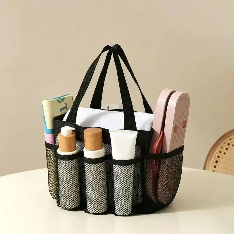 1Pcs Travel Storage Wash Bag Portable Mesh Shower Organizer Tote  Swimming Bath Bag Suitable For Outdoor Camping