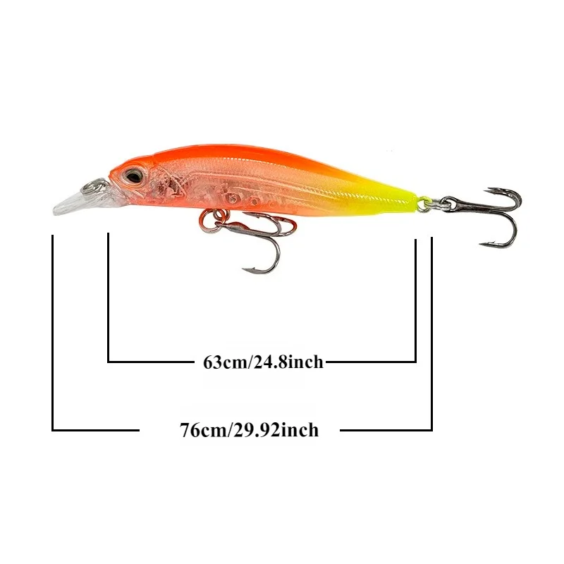 BILLINGS 1 Stück schwimmender künstlicher Köder – 63 cm/5,2 g Mikro-Angelköder für Süß- und Salzwasser, praktisches Angelzubehör – Detail 2