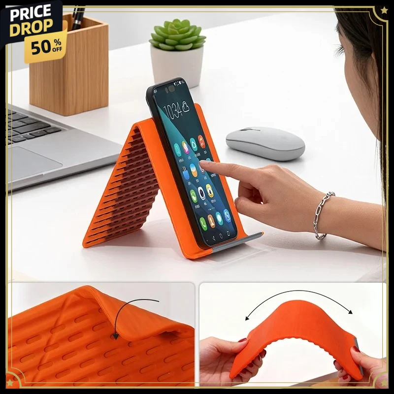 

Portable Multi-Functional Silicone Phone Stand Lazy Desk Accessory Flexible Foldable Support for Tablets And Mobiles
