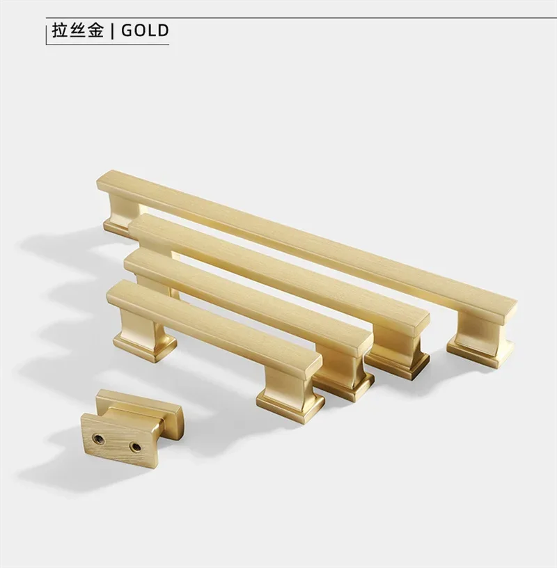 2pcs American Style Closet Pull Handles Gold Long Kitchen Cabinet Door Handles Drawer Knob Cupboard Wardrobe Furniture Pulls