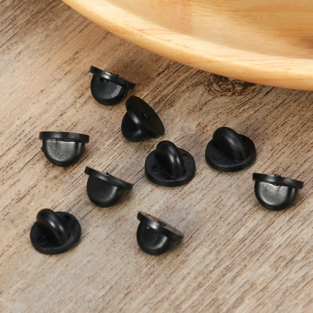 200Pcs Plastic Pin Backs Replacement for Lapel Pins Tie Tacks Jewelry Making DIY Crafts Home Shop Use 11x7mm