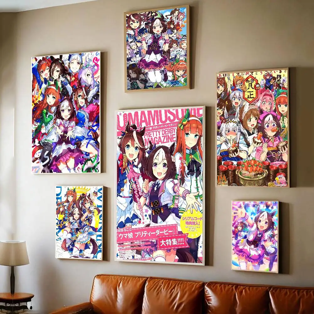 أنيمي أوما موسومي جميلة ديربي أنيمي الكلاسيكية خمر الملصقات خمر غرفة المنزل بار مقهى ديكور الشمال ديكور المنزل