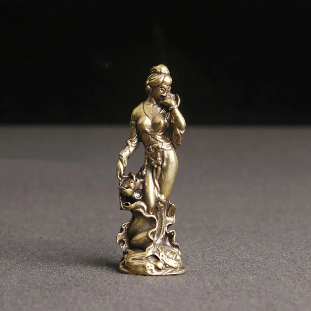 

4pcs Brass Four Desktop Ornament Home Decoration Exquisite Women Adornment Craft Compact Size Flat Bottom