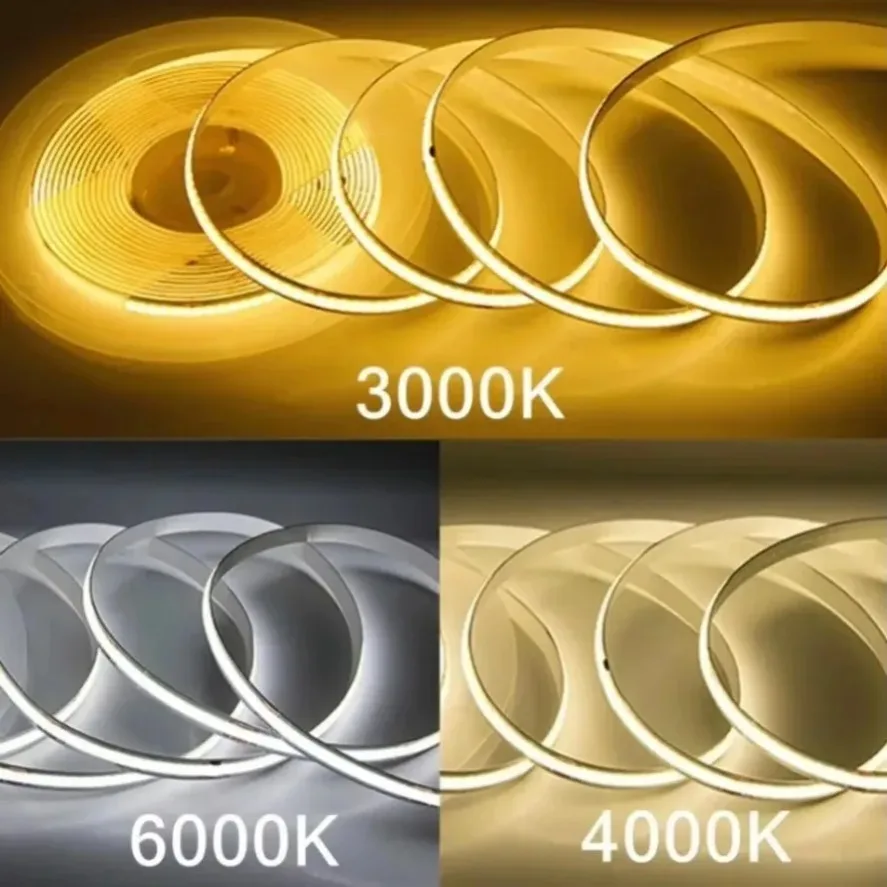 Dimmable COB LED Strip Light 1-5m 220V Flexible Tape Lights Smart IC No Need Driver High Bright 240LEDs Linear Lighting RA95
