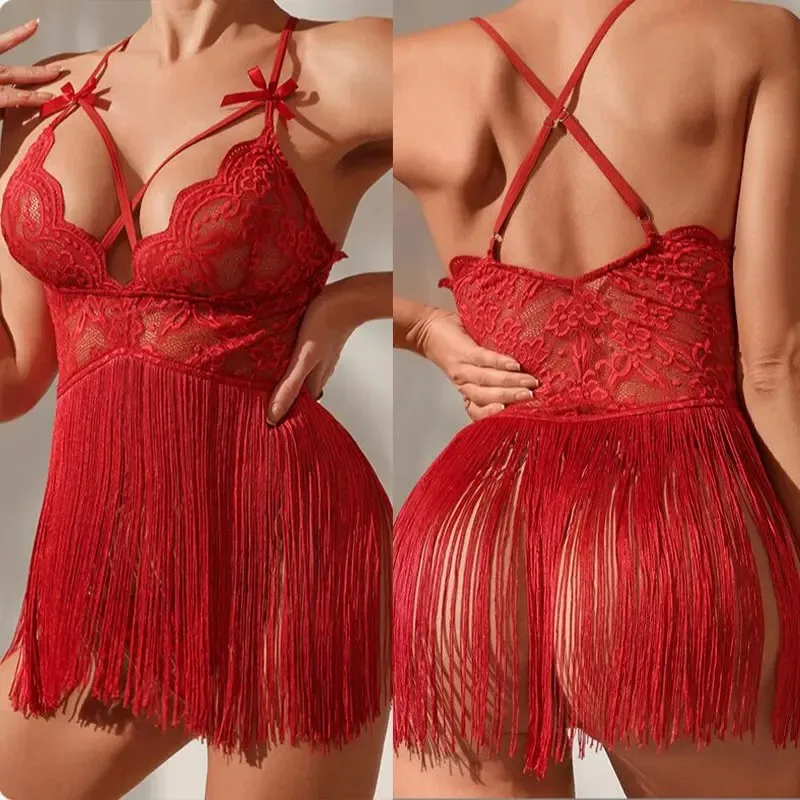 

Hot Nightie For Ladies See Through Sleepwear Sexy Pajamas Floral Mesh Nightgowns Outfit Sexy Lace Night Dress Lingerie
