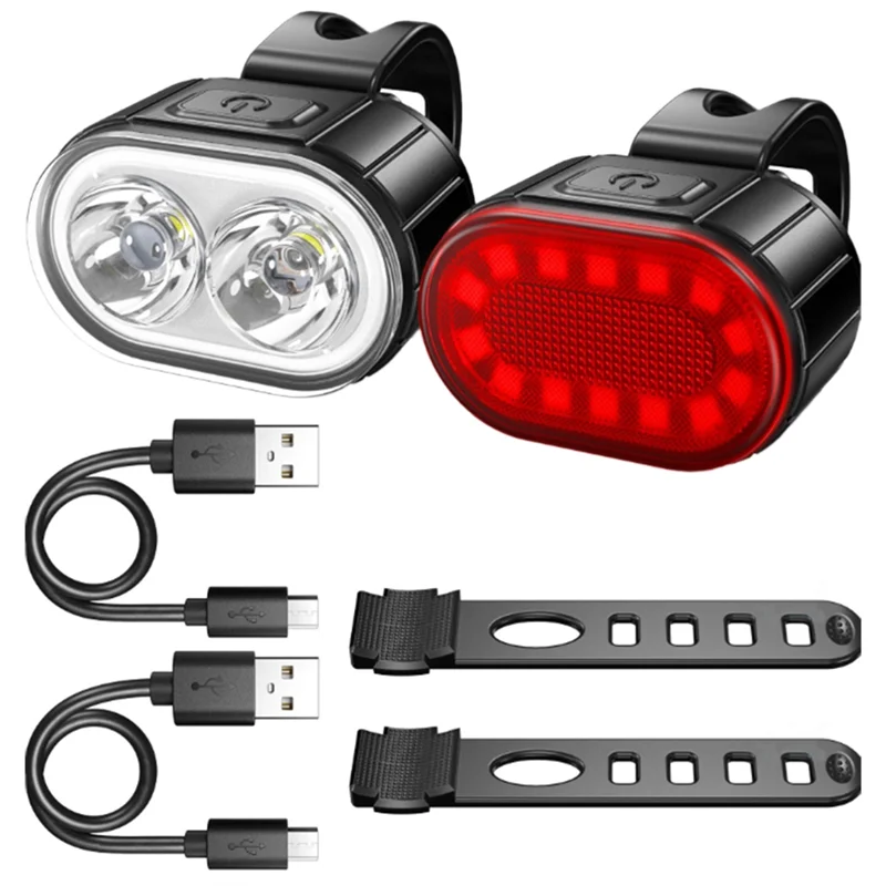 

ABLB-Cycling Bicycle Front Rear Light Set Bicycle USB Charge Headlight Waterproof Taillight