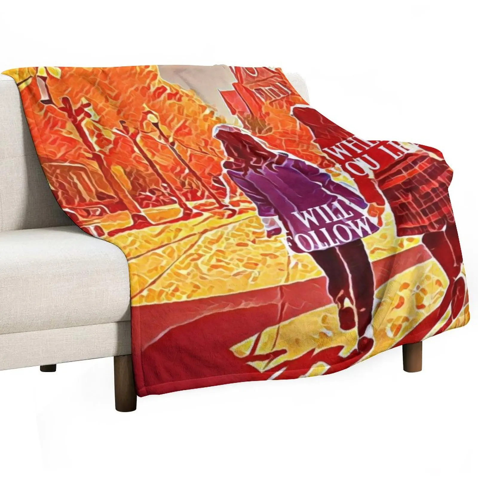 Where You Lead I Will Follow - The Girls Walking in Autumn - Gilmore Throw Blanket warm winter Heavy anime Blankets