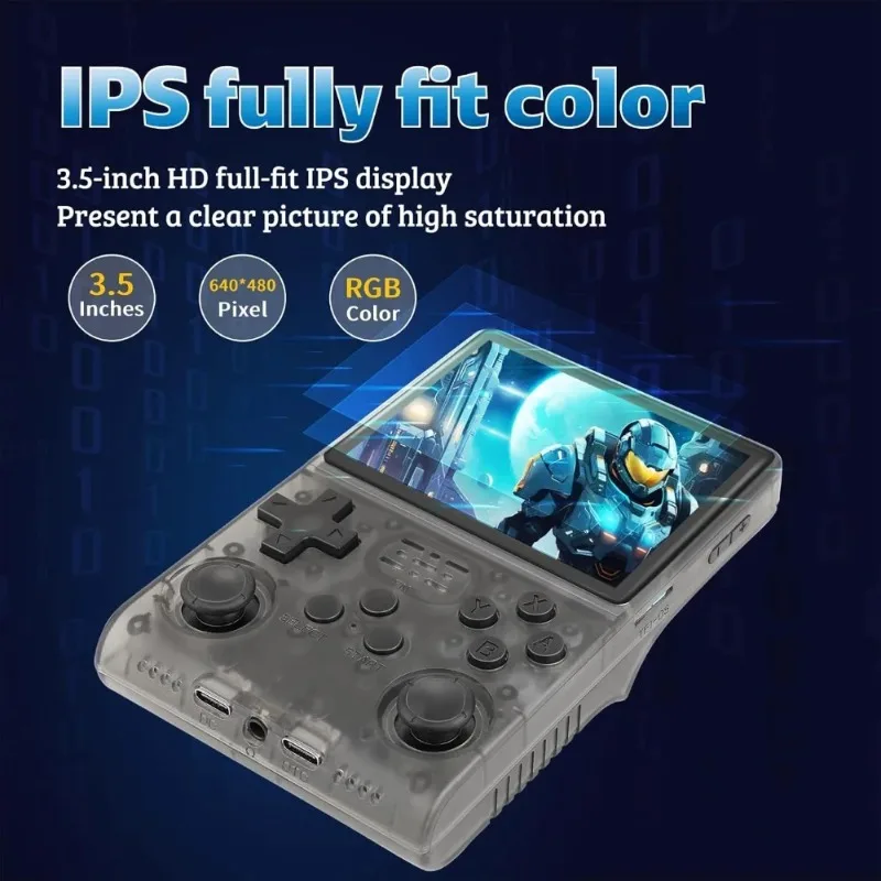 

НОВАЯ портативная игровая консоль R40S Pro+, мини-ретро-видеоконсоль для игр 30000 в 1, 3,5-дюймовый IPS-экран, память TF 256 ГБ