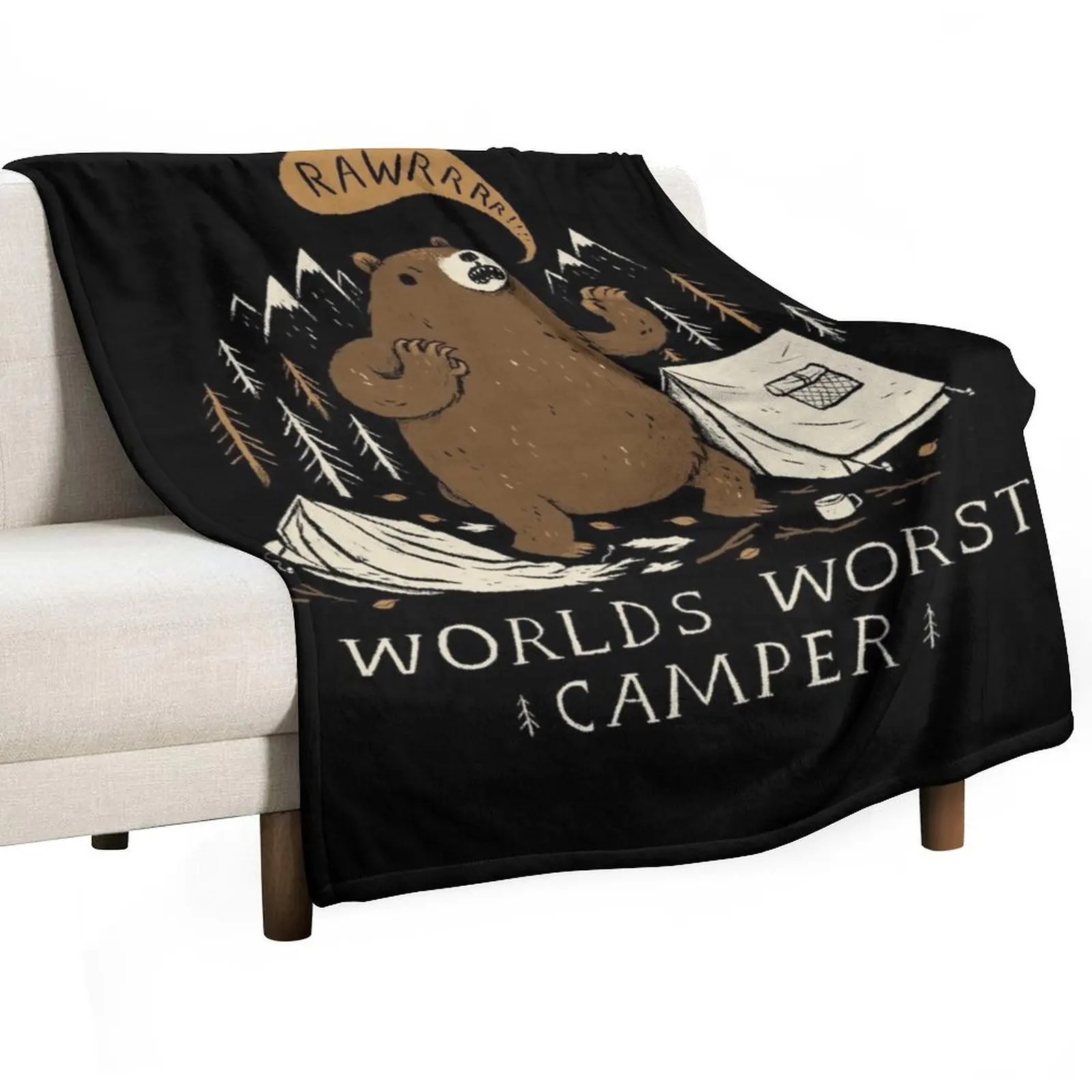 

worlds worst camper Throw Blanket Cute Plaid Polar For Decorative Sofa Blankets