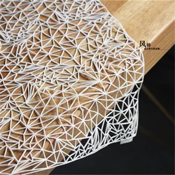 Irregular Hollowed Mesh Fabric White PVC DIY Patches Arts Crafts Home Decor Stage Creative Designer Fabric 43*48cm