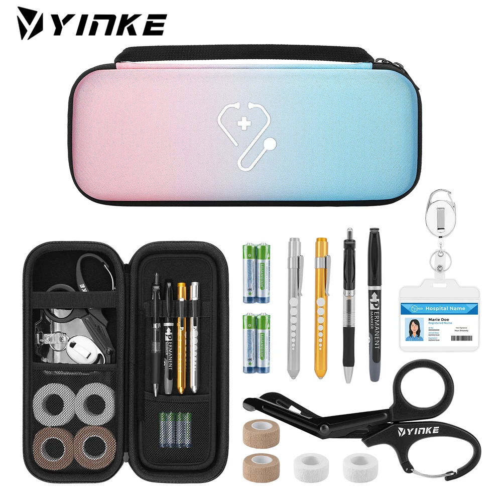 Yinke Travel Stethoscope Case Compatible with 3M Littmann Classic III Stethoscope Include Medical Scissors Nurse Accessories