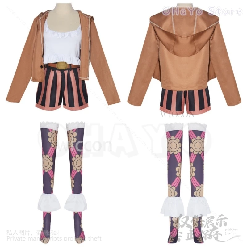 Anime Jewelry Bonney Cosplay Costume Cool Girls Roleplay Uniform Shorts Coat Wig Woman Sexy Halloween Christmas Suit Customized