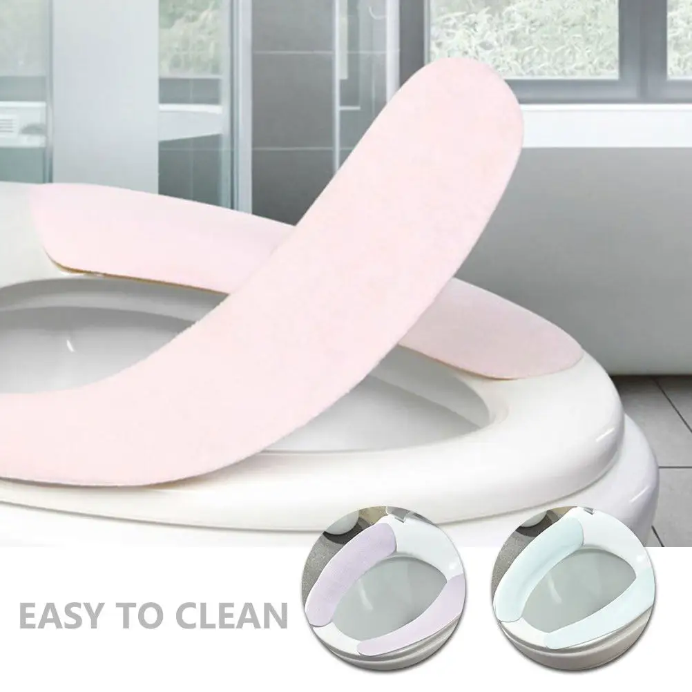 

Накладки на сиденье унитаза, 4 пары, обрезаемые, самоклеящиеся, моющиеся, велюровые, многоразовые, теплые, аксессуар для ванной комнаты