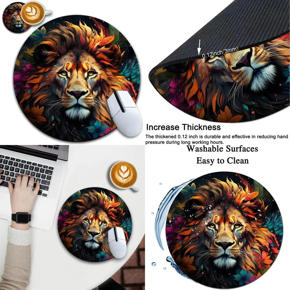 

Compact Anime Lion Watercolor Gaming Mouse Pad - Smooth Surface, Easy Clean, Non-Slip Base