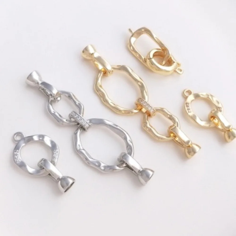 

Медные застежки 14-каратное золото, двойное кольцо с жемчугом, одинарное кольцо, пряжка для браслета, ювелирные изделия ручной работы, сделай сам, соединительная пряжка, аксессуары