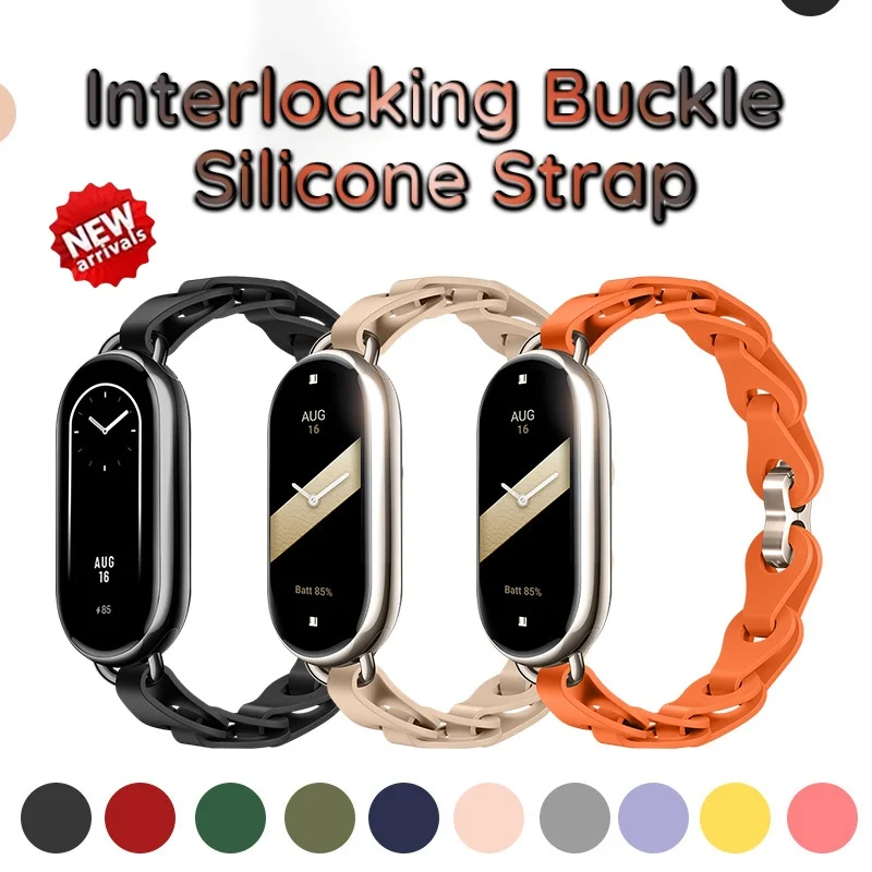 Silikon armband für xiaomi mi band 8 edelstahl schnalle armband für miband 8 nfc ersatz armband armband