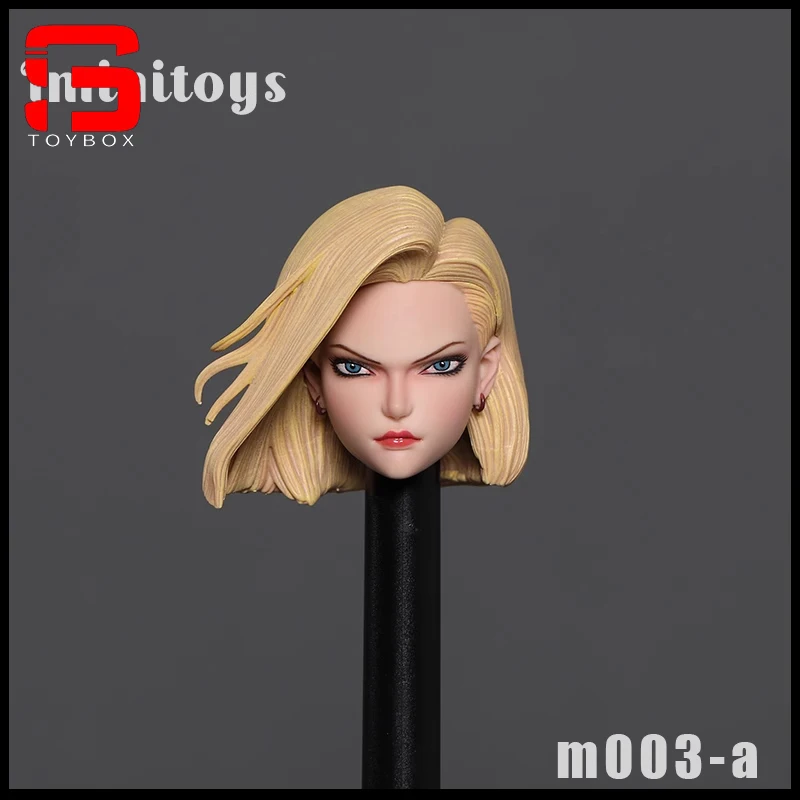 

iminitoys M003A 1/6 Scale Android 18 Head Sculpt Carving Model fit 12" Pale Female Soldier Action Figure Body Dolls