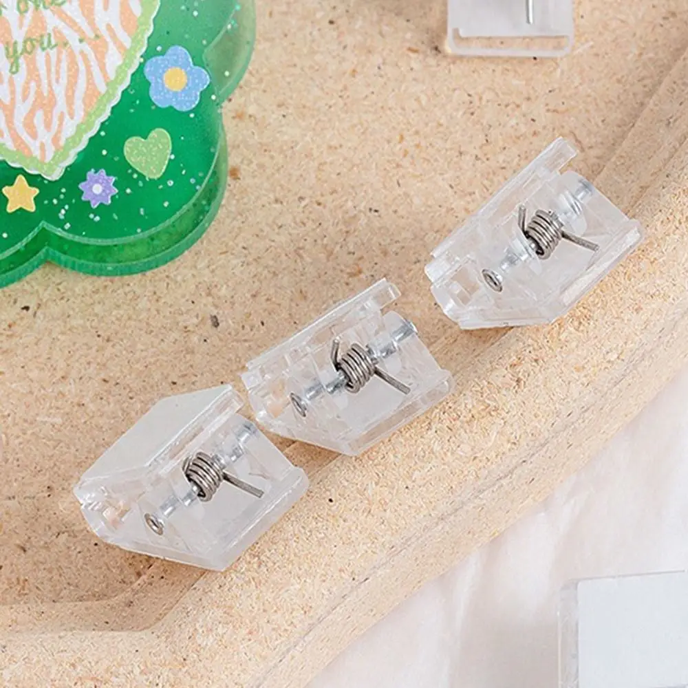 10 Pcs/Set Cute Transparent Clip Gift Stationery Fixed Clip Learning Office Decoration Paper Folder Binder School Supplies