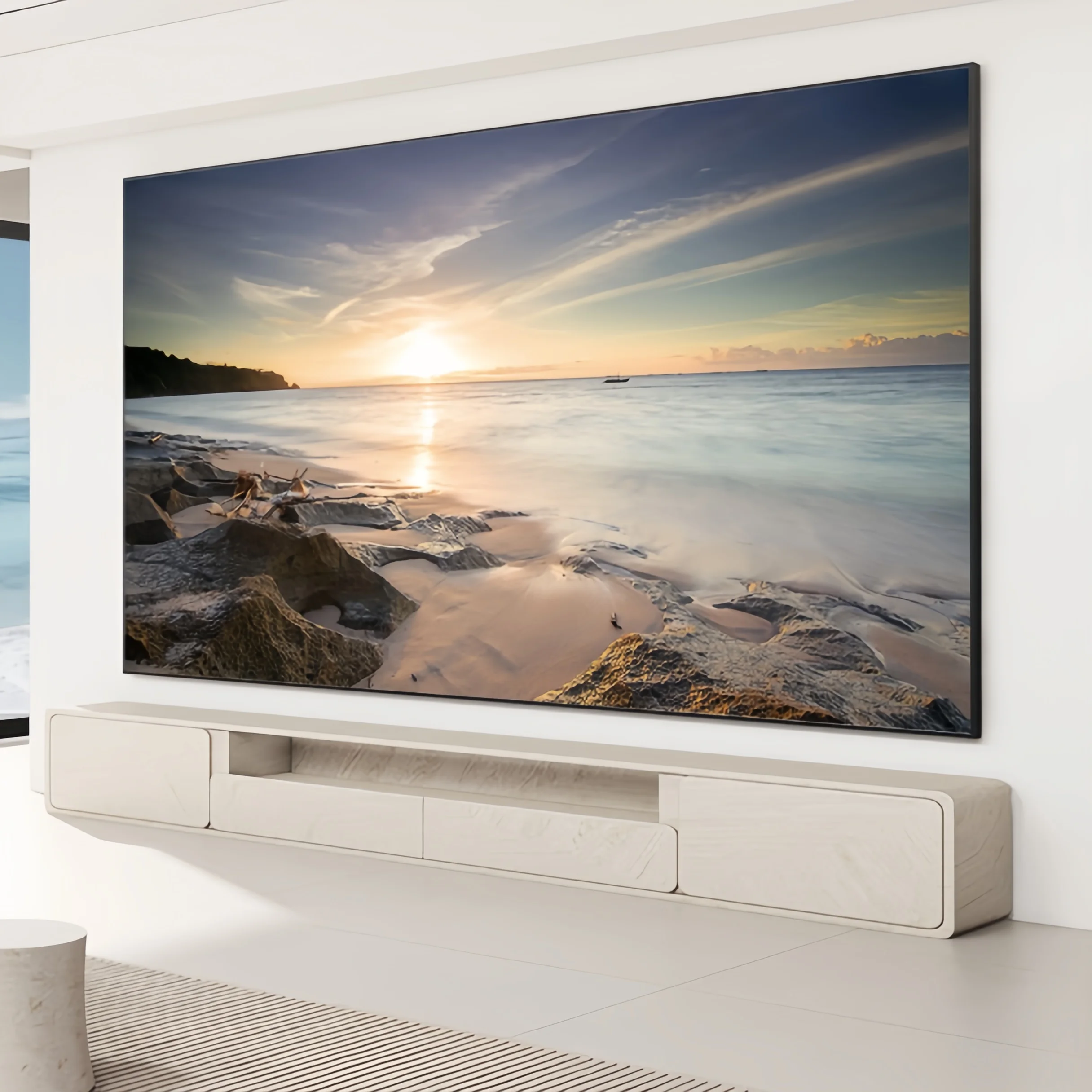 

2026 New Arrival 150'' 16:9 ALR Ambient Light Rejecting Fresnel Optical Projection Screen for Standard Long Throw Projector