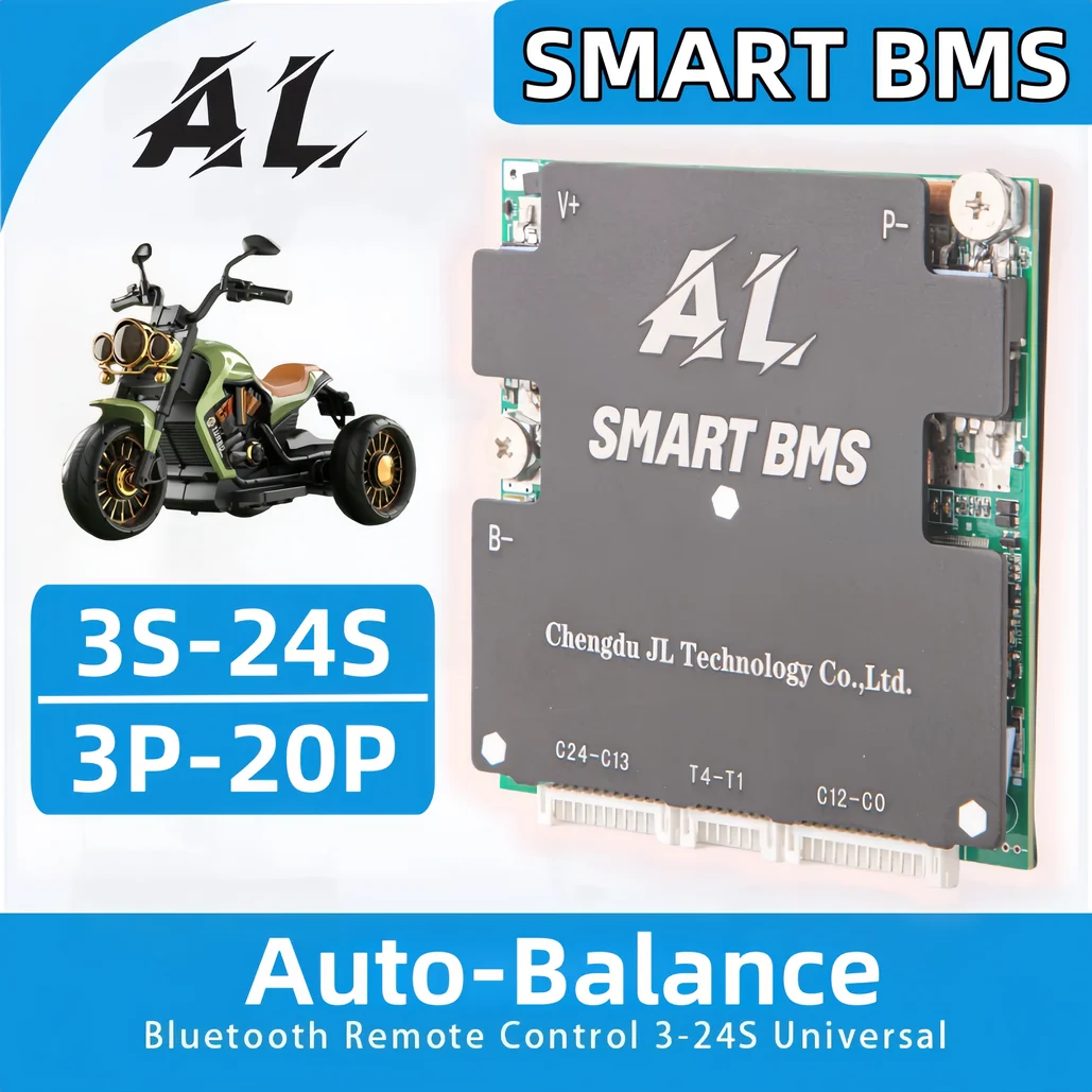 

ALBMS Outdoor Camping BMS 5-20S 40-120A LiFePO4 Li-ion 18650 24V App Monitor Smart Fast Balance Battery System Tool Battery