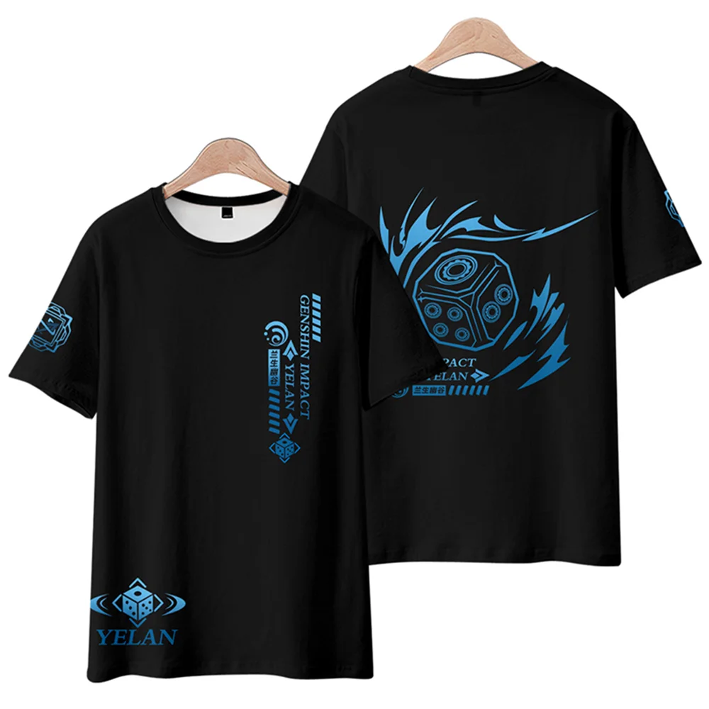 Genshin Impact TShirts Yelan T Shirt 3d Print Children\'s Kawaii Man Women Unisex Summer Short Sleeve Oversized T-shirts Tops