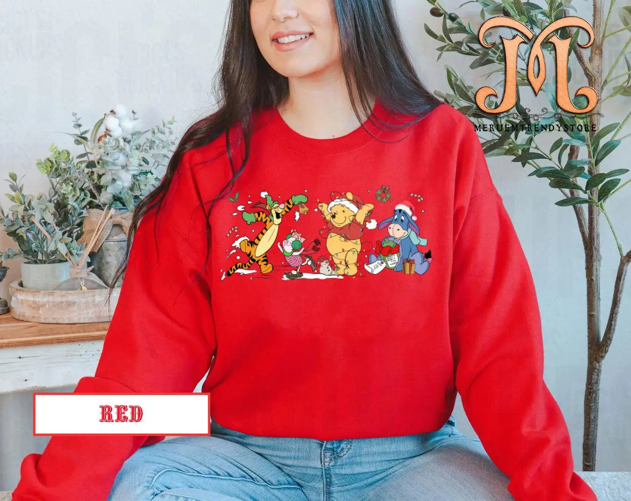 

Retro Winnie the Pooh Christmas Sweatshirt: Merry Christmas 2025