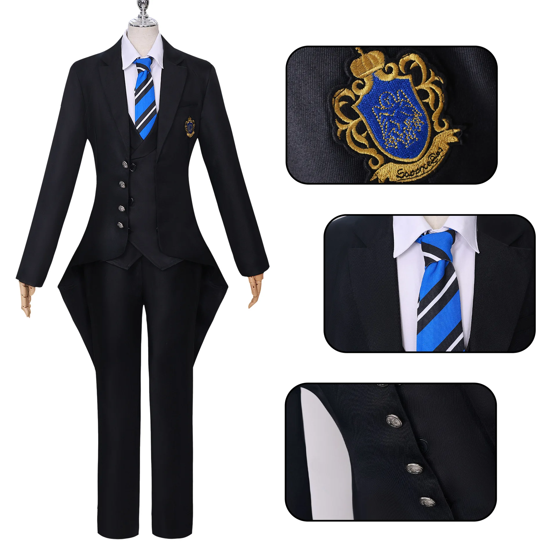 Ciel Phantomhive trajes de cosplay masculino, Anime Black Butler, terno de peruca, uniforme escolar masculino, Carnaval, dramatização de Halloween, conjunto de roupas