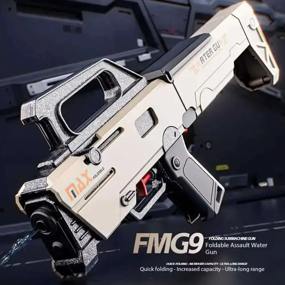 HOT NewFMG9 Folding Submachine Water Gun With Manual Continuous Firing Ultra Long Range Large Capacity Water Play Toys Water Gun view 2