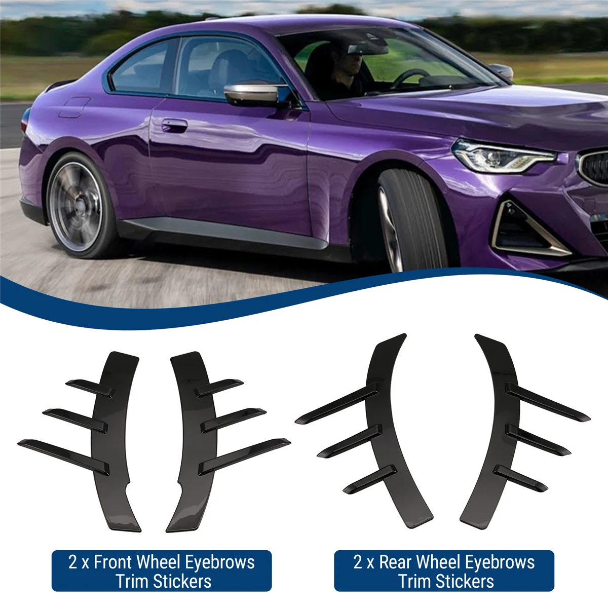 

Highly Recommended.Car Wheel Eyebrows Trim Stickers Fender Spoiler Trims for BMW