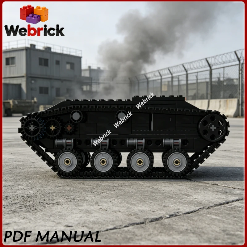 

371PCS Simulation Tracked Off Roader Bricks Heavy Duty Crawler Off-road Car Model Small Particle Assembly Blocks