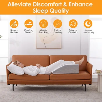 8-Inch Memory Foam Leg Pillow – Elevating Wedge Support Pillow for Sleeping & Rest 5
