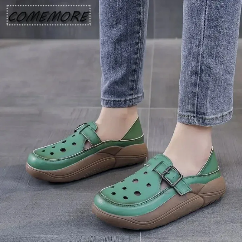 Women‘s Flats Loafers Platform Sport Shoes Sneakers Designer New Running Shoes Casual Round Head Breathable Spring Green Outdoor