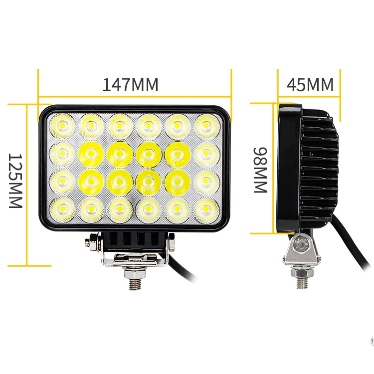 12-60V Load Truck High-Brightness Shock-Resistant LED Work Lamp 5-inch Construction Machinery Headlamp Excavator Lamp