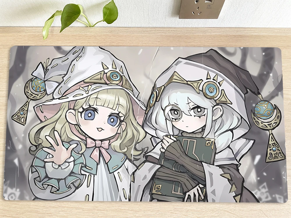 

Игровой коврик YuGiOh Risette of The White Woods & Asteria TCG, игровой коврик для торговых карт, коврик для мыши, 60x35 см, Бесплатная Сумка
