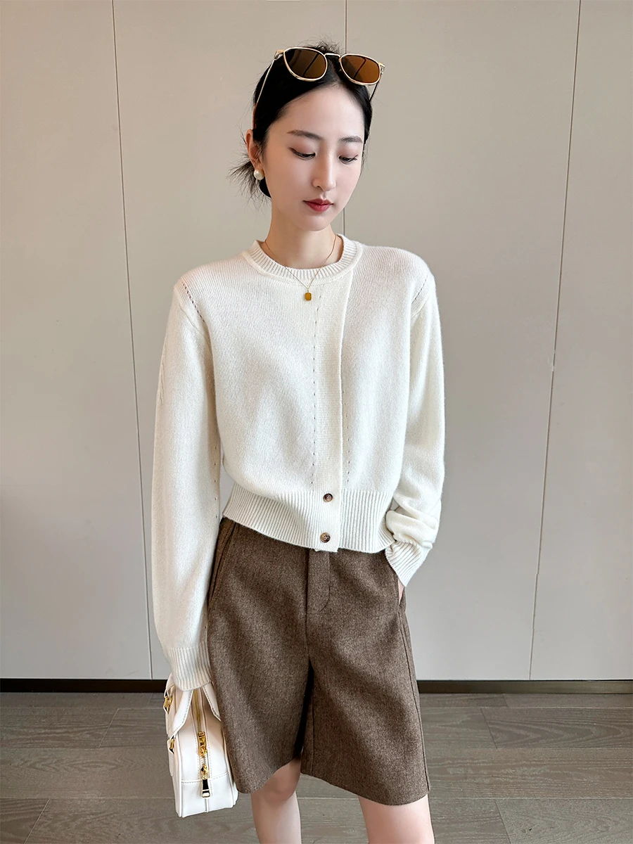 

Ele Soft Long Sve круглый вязаный свитер Ne, женский модный осенний свитер, Новое поступление, удобная шерстяная смесь