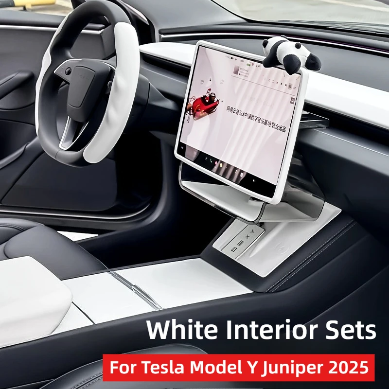 

Для Tesla Model Y Juniper 2025 Model 3 Highland Ящик для хранения центрального управления Задний воздуховыпускной экран Рамка белого цвета Наборы аксессуаров